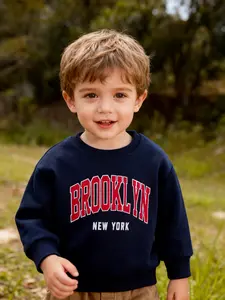 Spring Autumn Winter New Baby Boy Clothes Fashion Casual Letter Print Pullover Sweatshirt Classic Versatile Stylish Inner Wear Outer Wear