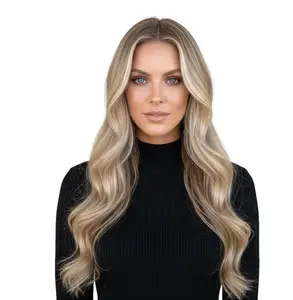 Halo Hair Extensions 24 Inch Synthetic - Long Wavy Dirty Blonde | Zebaish Wigs & Extensions