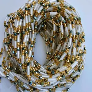 Glow in dark tie-on African Waist Beads with crystal sexy belly chain Waist Beads for weight loss Female Daily waist  bead  tiktok