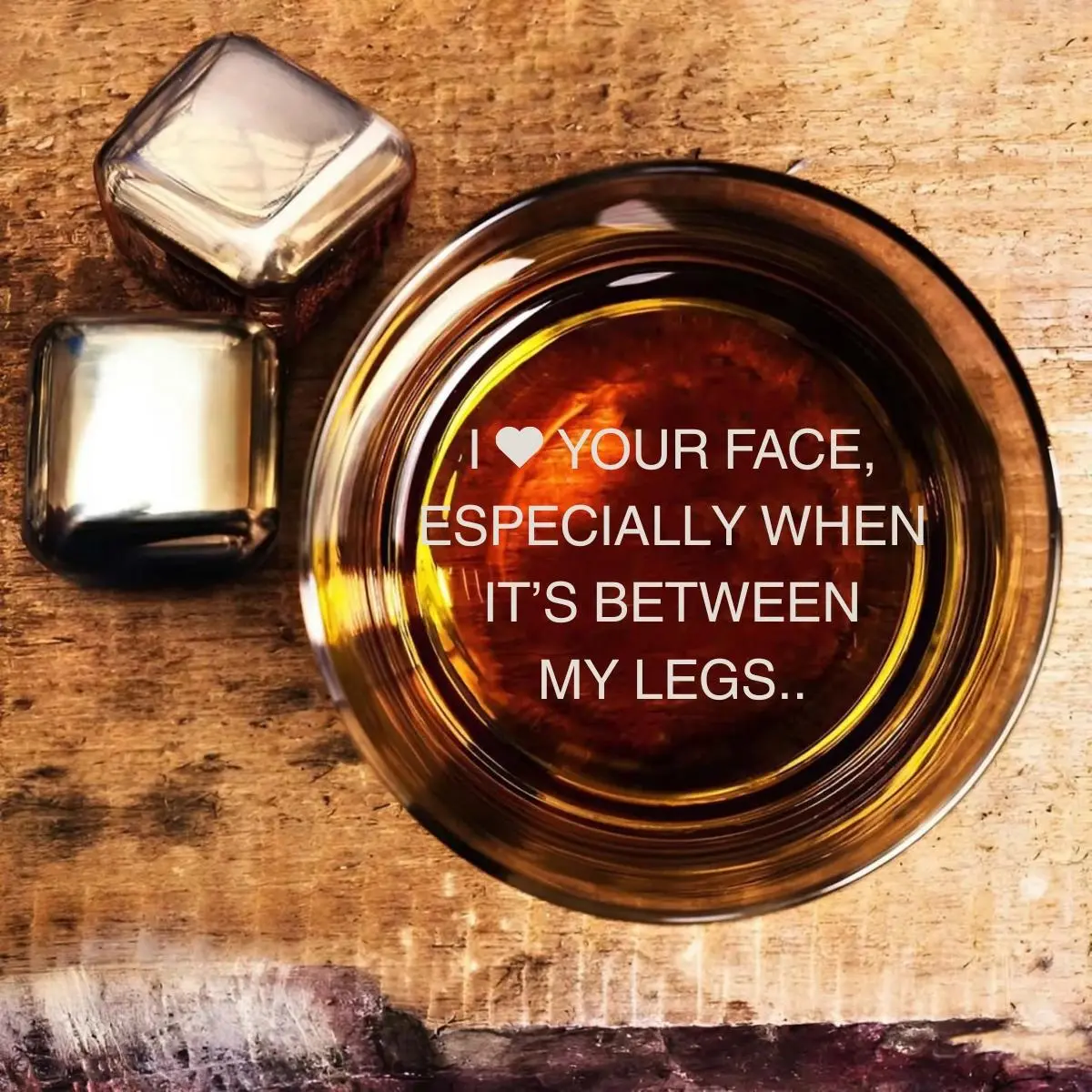 I Love Your Face Especilly When Custom Handwriting Whiskey Glass, Personalized Laser Engraved Glass, Funny Gift for Him & Her, Couple Anniversary Gift, Whiskey Drinkware