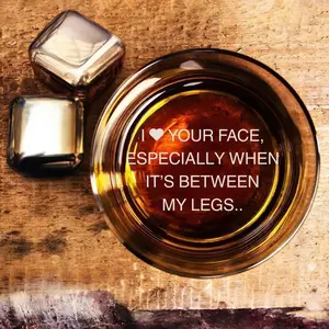 I Love Your Face Especilly When Custom Handwriting Whiskey Glass, Personalized Laser Engraved Glass, Funny Gift for Him & Her, Couple Anniversary Gift, Whiskey Drinkware