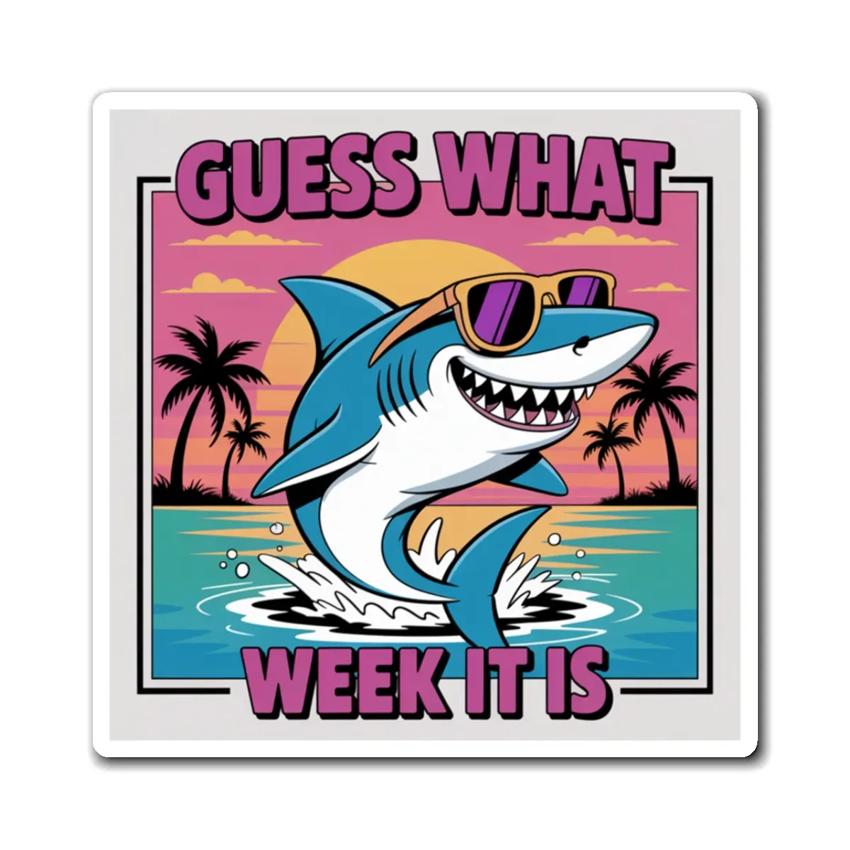 Funny Shark Magnet Magnet, Fun Office Decor, Beach Theme Gift, Summer Vibes, Nautical Kitchen Accessory
