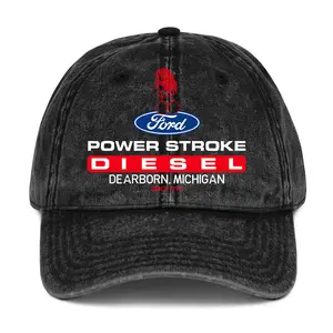 Ford Power Stroke Diesel Hat Vintage Wash & Classic Baseball Hat, Gift for Powerstroke Fan, Diesel Truck Outfit, Full Color