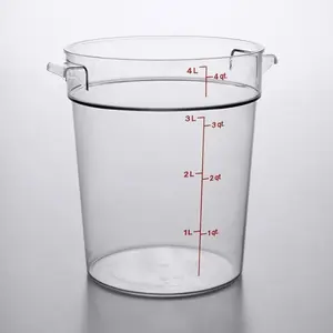Cambro RFSCW4135  4 Qt. Clear Round Polycarbonate Food Storage Container with lid