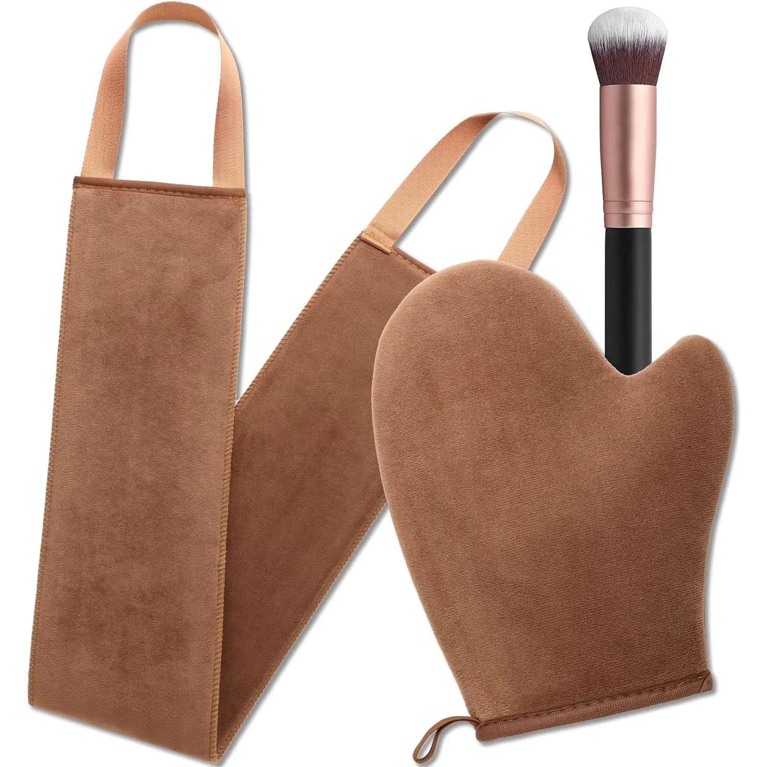 3 in 1 Self Tanning Mitt Self Tanner Mitt Kit, Self Tan Mitt Applicator Tanning Glove Self Tan With Self Tan Glove Tanner Glove Skincare Smooth tanning  product Synthetic