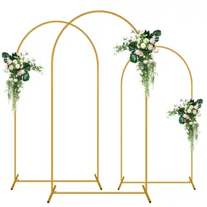 Wedding Arched Background Bracket 3pcs Set 7.2FT And 6.6FT And 6FT, Metal Arched Background Bracket, Outdoor And Indoor Birthday Party, Garden Flower Balloon Decoration, Christmas And Halloween Decoration