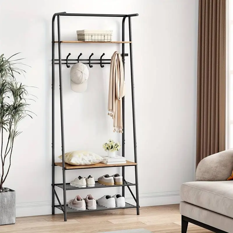 CoatRack The Minimalist Coat Rack That Doubles As Entryway Decor with Hooks and Shelves for Shoes and Accessories