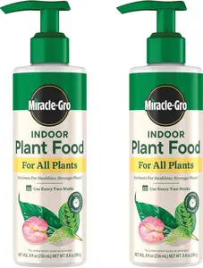 The Scotts Company LLC Miracle-Gro Liquid Indoor Plant Food - Pump Bottle, 2-Pack, 8 Fl. Oz., Instant Nutrient Boost for Houseplants, Flowers, Vegetables, Herbs, Indoor Use, Two-Pack