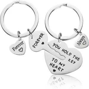 Matching Heart Keychains for Couples Boyfriend Girlfriend Cute Couple Keychain Set Personalized Birthday Anniversary Wedding Christmas Valentines Day Gift for Him Her Husband Wife Women His Hers Gifts