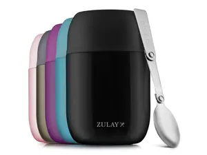 Zulay Vacuum Insulated Lunch Container - 16 oz Portable Rust-Resistant Stainless Steel with Airtight Lid, Lightweight Design for On-the-Go Meals