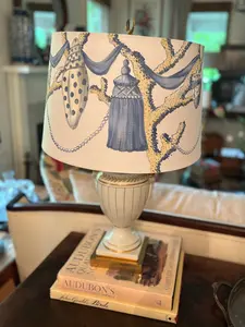 The Gilded Shore | Pair of Hand-Painted Lampshades