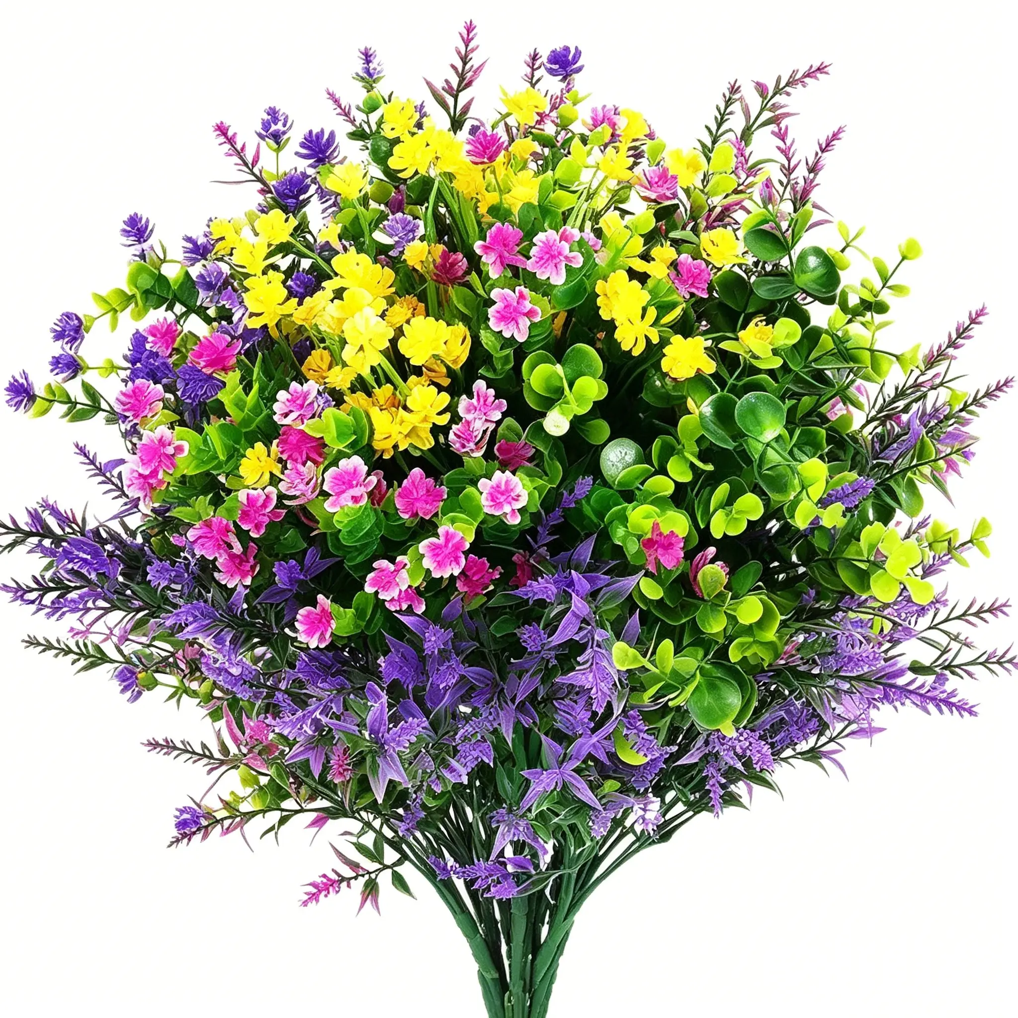 12/24pcs Eucalyptus Camellia,Artificial Flowers Outdoor, Decorative Fake Plant, Faux Artificial Plants UV Resistant Plastic Flower Bulk, Artificial Flower Set for Hanging Planter Porch Window Home Wedding Flower Design Decorations Fall Summer Decoration