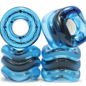 LIGHT UP SHARK WHEEL 60MM, 78A FIREFLY - TRANSPARENT BLUE WITH BLUE LIGHTS