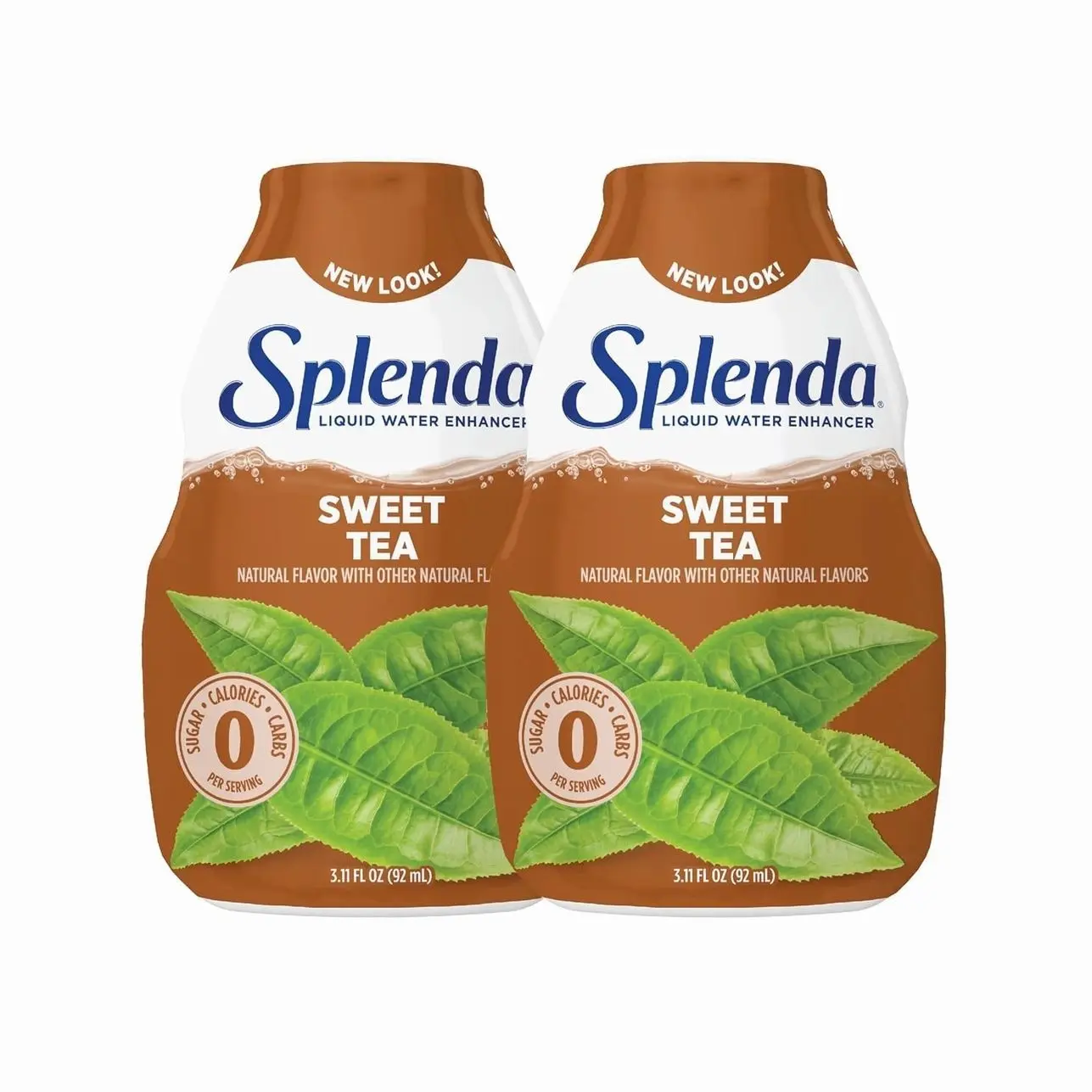 SPLENDA Liquid Water Enhancer Drops, Sugar Free, Zero Calorie, Natural Flavor, Concentrated Drink Mix, 3.11 Fl Oz Each Bottle (Sweet Tea, 2 Pack)