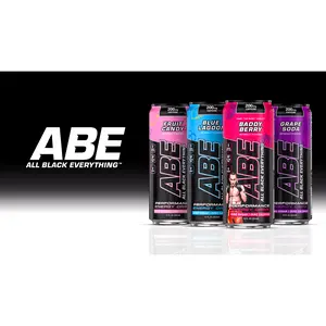 ABE Energy Drink OG 4-Pack | Blue Lagoon, Baddy Berry, Grape Soda & Fruit Candy Beverage