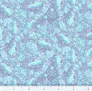 Mystical Unicorn Floral Texture Blue Cotton Fabric