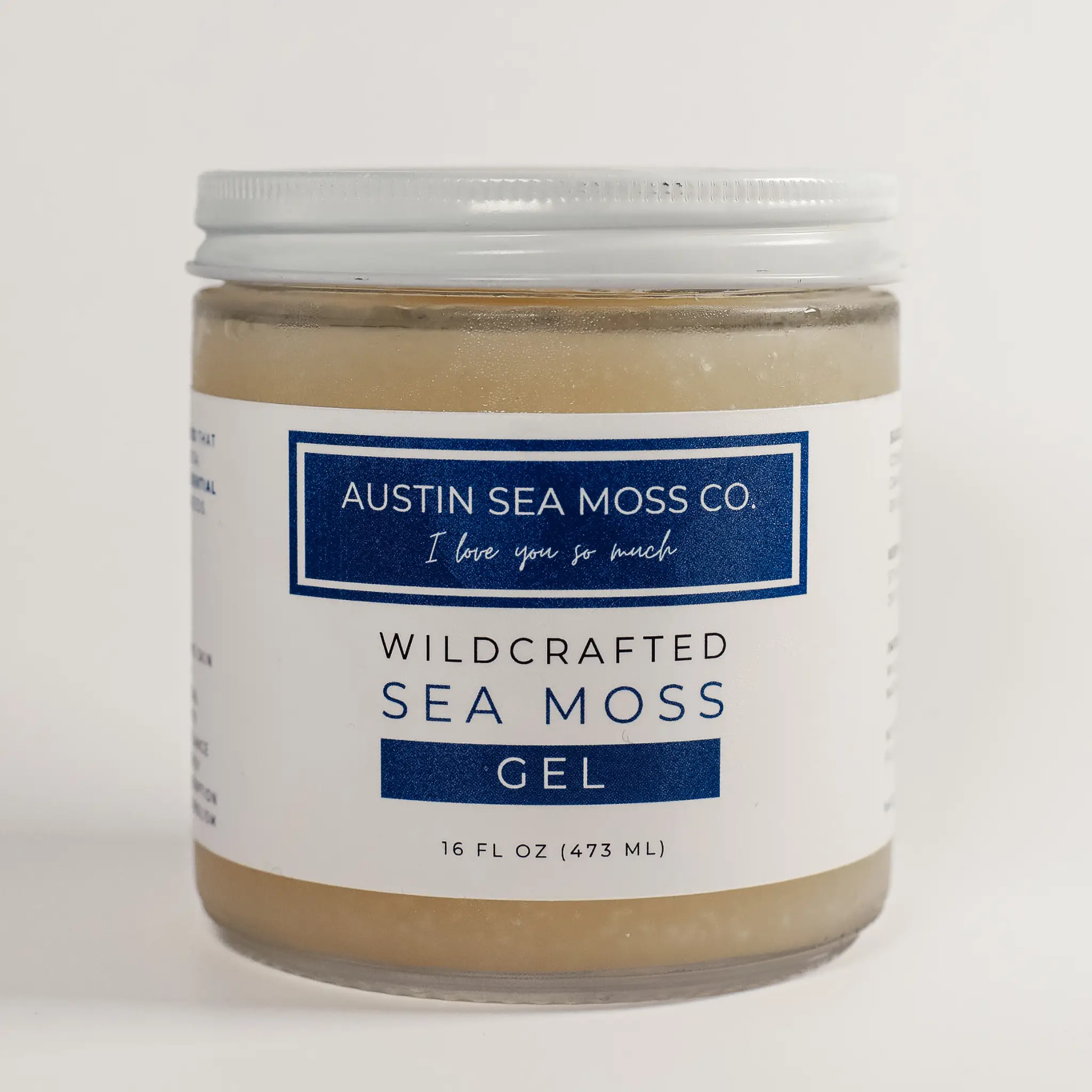 Austin Sea Moss Co. Wildcrafted Sea Moss Gel 16oz Jar Daily Superfood Supplement for Glowing Skin Gut Health & Energy Boost Dietary Wellness Verified