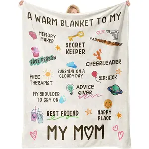 Mother's Day Funny Gifts for Mom, Birthday Gifts for Moms, Mom's Birthday, Mothers Day Christmas Valentines Ideas Gifts for Mother-A Warm Blanket to - My MOM Blanket White 60" X 50"