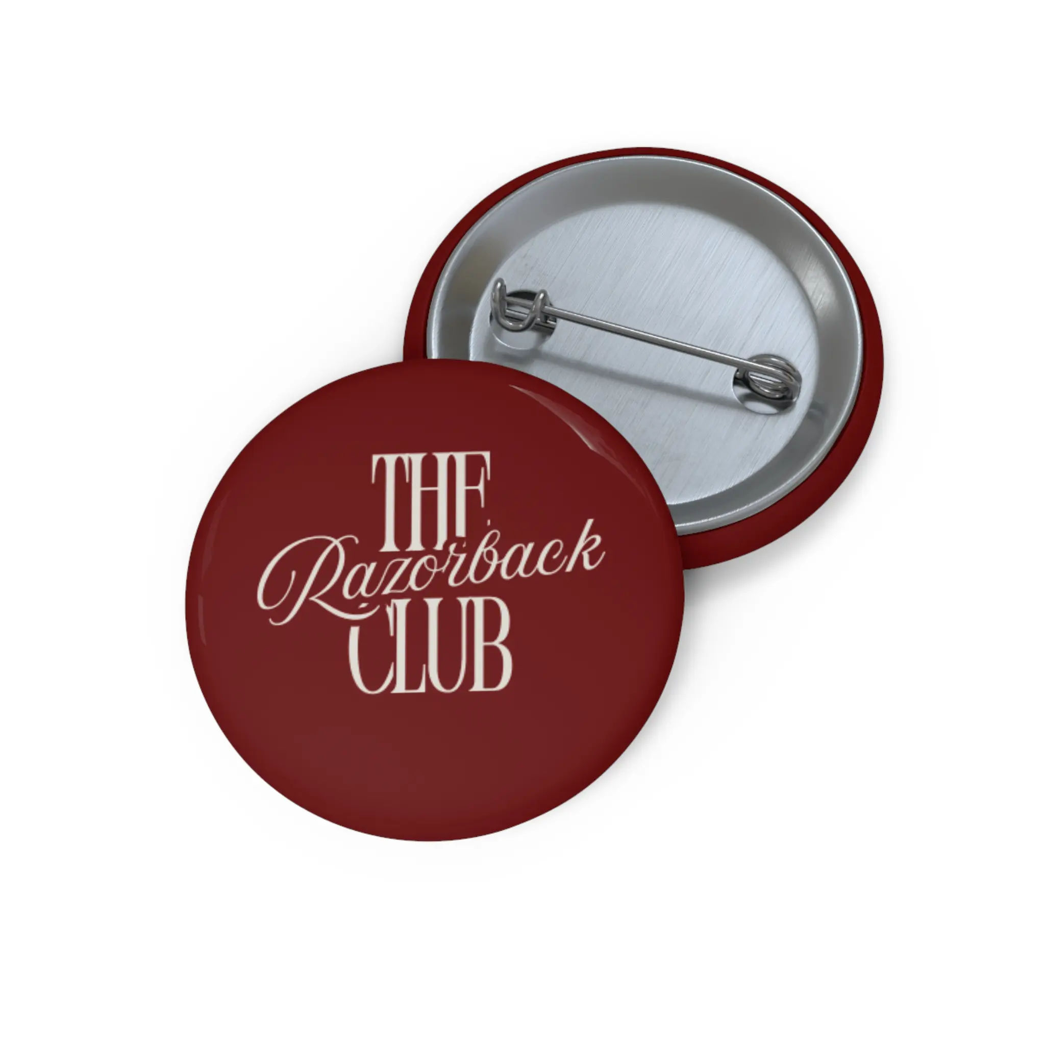 Razorback Club Script Logo Pin Button | Custom Pin