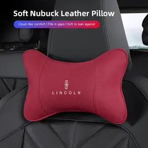Car Suede Headrest Neck Support Auto Seat Accessories For Lincoln Navigator Continental Nautilus Aviator MKZ MKX MKC MKT MKS Corsair Mark E