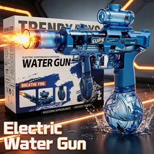 Ice Mouse Automatic Electric Water Sprayer with Stunning Flame Light, High-Pressure Continuous Spray, Long Range Shooter with Large Capacity Magazine, Ideal for Summer Outdoor Water Games and Beach Fun