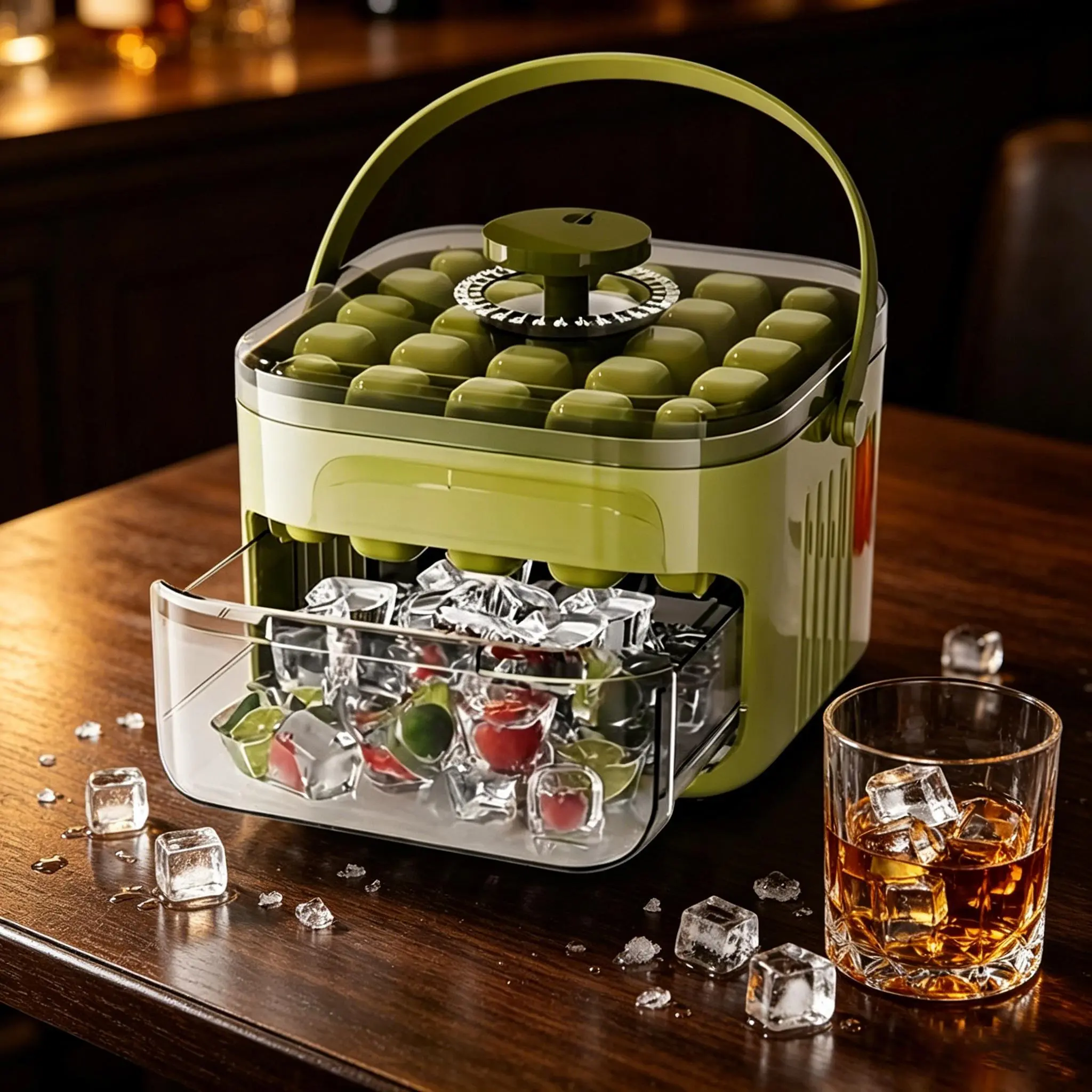 Press to Release Ice Cube Tray Large Capacity Plastic Ice Mold with Storage Box 50 Grids Home Kitchen Ice Making Tool Ice Cubes Maker Ice Cube Trays for Freezer