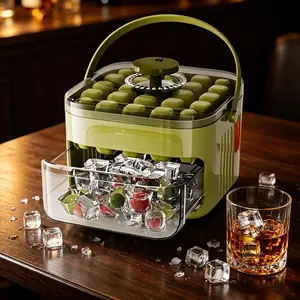 Press to Release Ice Cube Tray Large Capacity Plastic Ice Mold with Storage Box 50 Grids Home Kitchen Ice Making Tool