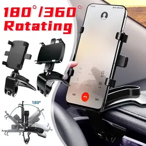 360° Car Phone Mount, Universal Dashboard & Sun Visor Phone Holder, Anti-Slip Phone Grip, Rearview Mirror Clip-On Phone Stand, Car Navigation Phone Mount