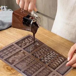 12-in-one Dubai chocolate mold bars - Almond chocolate bars - Silicone thick mold - Used for filling bars - Large candy chocolate bar mold