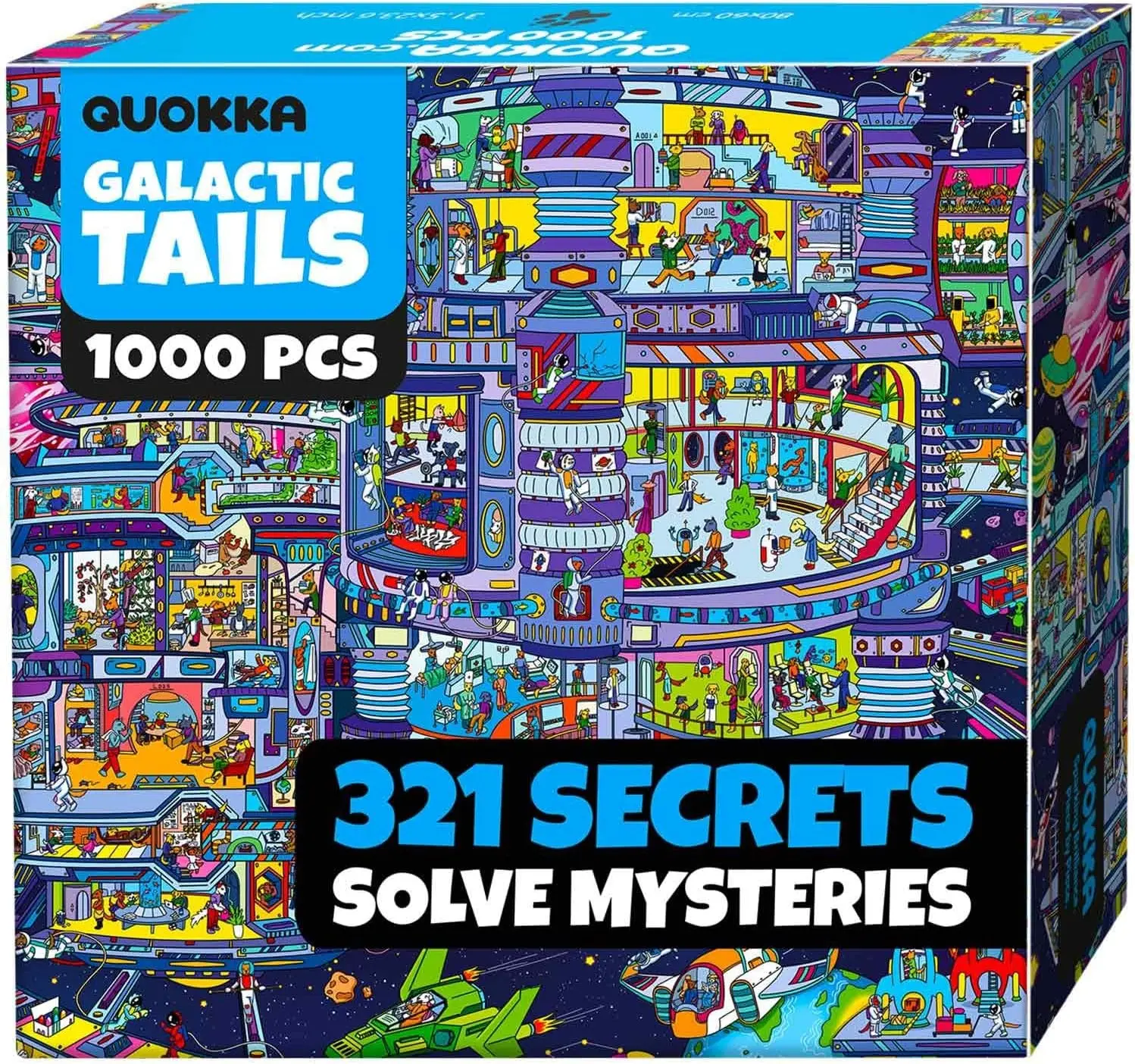 1000 Piece Puzzle for Adults – Jigsaw Puzzles for Adults 1000 Pieces | Galactic Tails Jigsaw Puzzles – Hidden Secrets & Audio Story – Premium Box Packaging – Extra Fun Challenges
