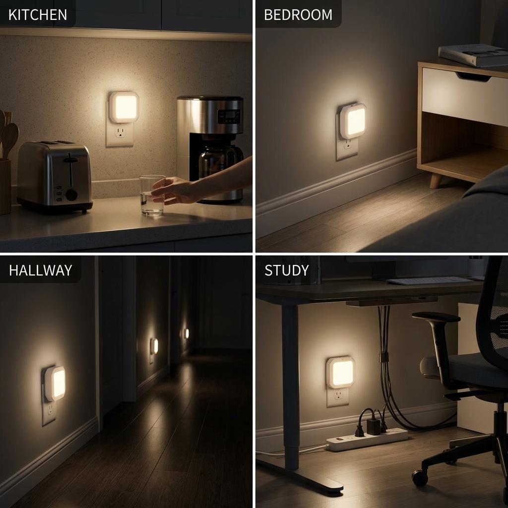 【GLEAM】8 Pack Night Lights Plug into Wall, Dusk to Dawn Nightlight Led Night Lights for Bedroom, Bathroom, Hallway Warm White Home Lighting