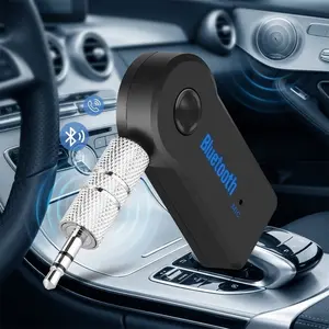 Wireless Bluetooth Car Adapter for Music, Hands-Free AUX Audio Receiver with Mic, Universal Streaming Media Converter to Upgrade Your Vehicle Sound System