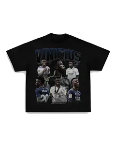 VINICIUS JR TEE Print Short Sleeve T-Shirt Casual Menswear Soft Top Soccer Underwear Man Streetwear Tshirt Shortsleeve
