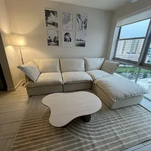 Dream Beige Cloud Sectional Sofa with Comfortable Seating and Built in storage, Multi use and perfect sofa for your living room.