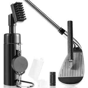 Pro Golf Club Cleaner Brush with Groove Sharpener Tool Set Suitable for U & V-Grooves Golf Water Brush with Retractable Clip Hold 5oz of Water