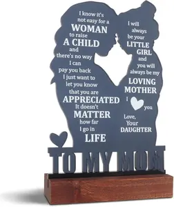 Gifts for Mom from Daughter - Sentimental Mother's Day Birthday Gifts for Mom, Meaningful Mom Keepsake Plaque, Mother Daughter Gifts "To My Mom" Christmas Valentines Day Easter Presents