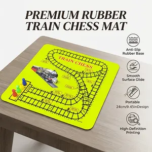 Vintage Train Themed Ludo Board Game, Classic Tabletop Entertainment for Adults, Portable Game for Parties, Travel & Family Nights, Party Table Game, Tabletop Games, Family Fun Game