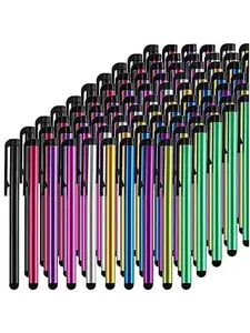 Stylus Pens for Touch Screens, 100 count Universal Colorful Long Metal Stylists Pack for iPad, , Android, Galaxy, Chrome Book, Tablets, Assorted Colors All Devices - 4"