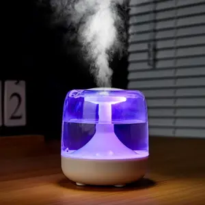 650ml Long-lasting Clear Humidifier with Continuous and Intermittent Mist Modes, Seven-color Night Light Humidifier, Essential Oil Humidifier, Suitable for Living Rooms, Bedrooms, Offices, and Various Other Settings