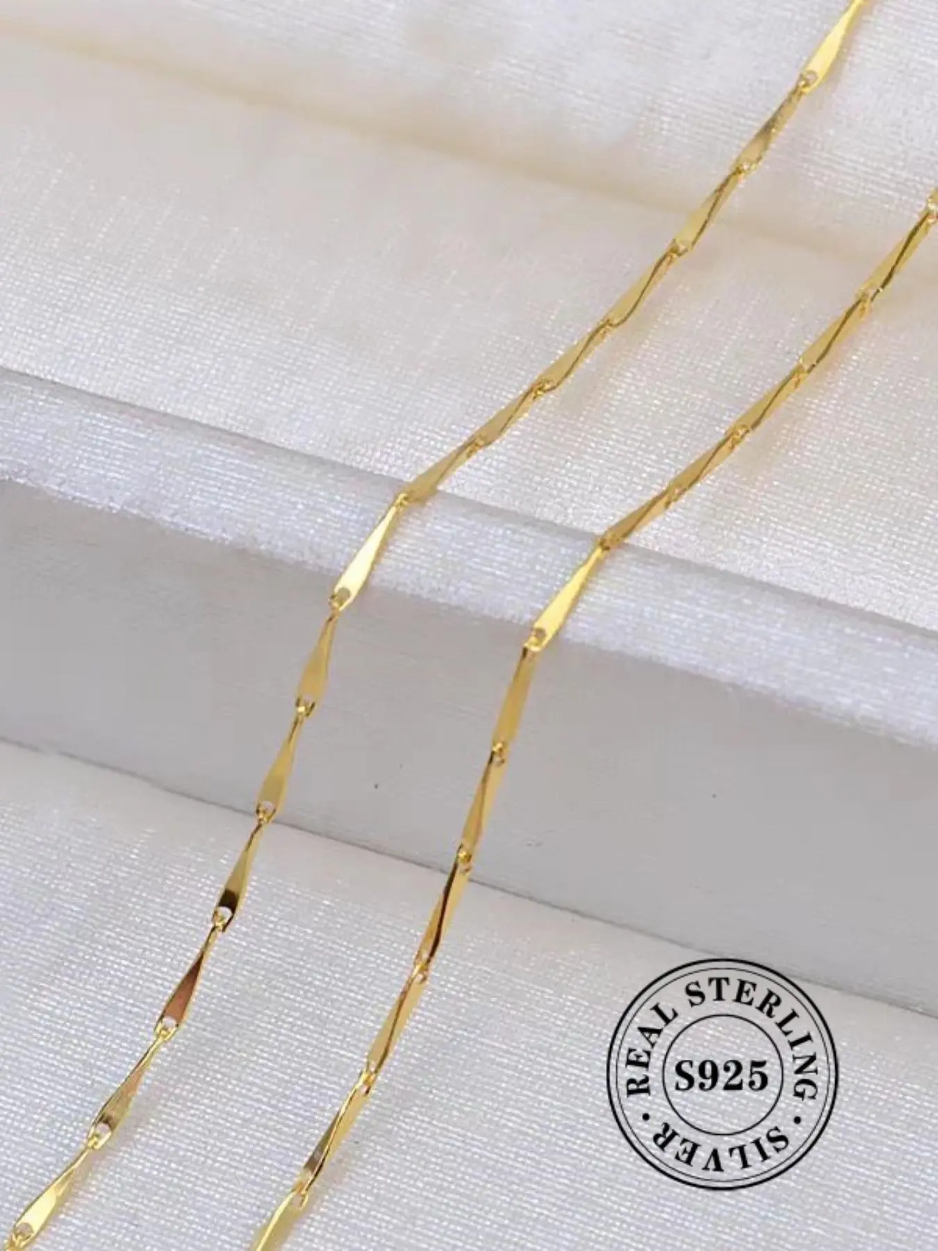 S925 Sterling Silver Minimalist Fine Smooth Chain Necklace, Fashionable Necklace for Women & Men, Trendy All-match & Exquisite Jewelry for Birthday Gift, Dainty Necklace