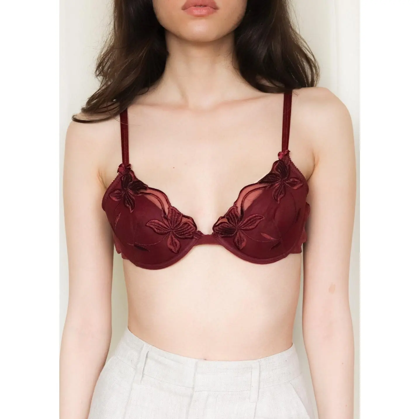 ITALIAN DESIGNER MAROON UNDERWIRE BRA - (32A/32B/30B)