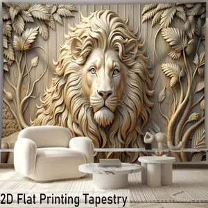 1pc - Extra Large Size--Fierce Lion HD Digital Printed Giant Tapestry - Polyester Fiber - Home Decor - No Installation Required