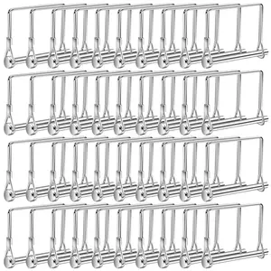 40 count Square Coupler Pin 1/4 Inch Safety Shaft Locking Pin Wire Trailer Pin Carbon Steel Trailer Hitch for Farm Lawn Garden PTO Garden