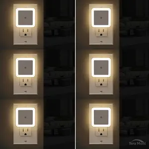 LED Night Lights Plug into Wall 6-Pack, Plug in Night Light, Dusk to Dawn Nightlight Led Night Lights for Bedroom, Bathroom, Hallway Warm White