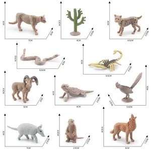 11 Pieces High Simualtion Desert Animal Handmade Crafts PVC Jungle Animals Figures for Easter Gift Party Favors Table Decoration