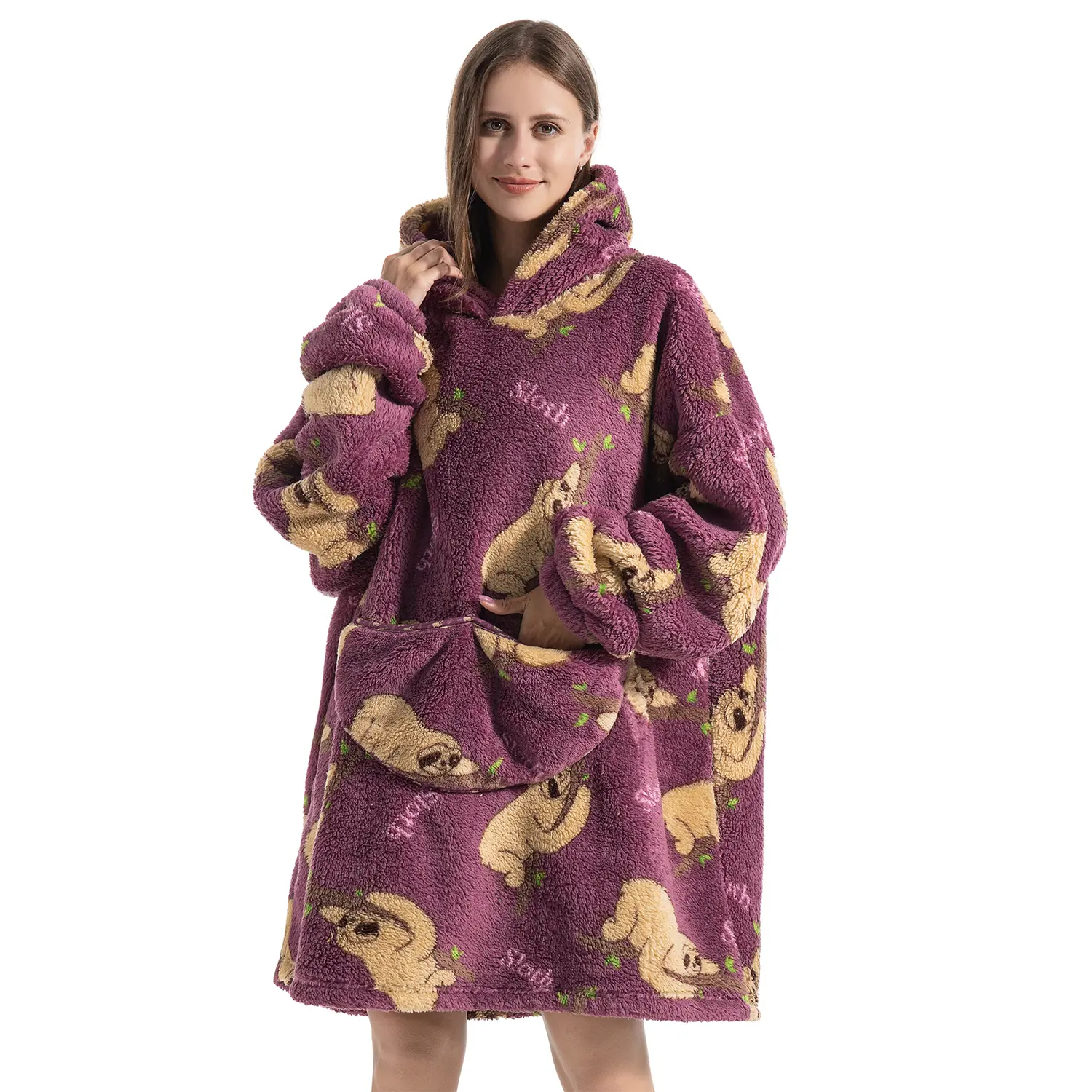Msrlassn Plus Size Cute Cartoon Pattern Hooded Blanket for Women Men Kids 1Pcs Oversized Wearable Hooded Nightwear Loungewear Sweatshirt Pullover Warm Cozy Large Pocket Pajamas Halloween Machine Washable