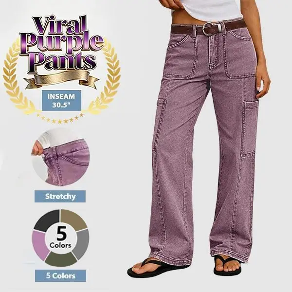 Flamingals Stitch Detail Mid Waist Straight Leg Cargo Pants Without Belt Womenswear Flamingals Stitch Detail Mid Waist Straight Leg Cargo Pants Without Belt Womenswear