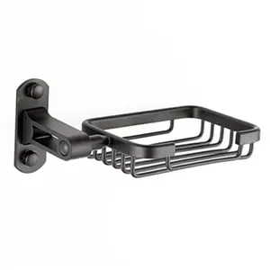 Bathroom Fixtures Wall Mount Bathroom Toilet Matte Black Space Hardware Accessory Hair Dryer Holder Toilet Paper Holder Towel Ring Toilet Brush Bathroom Additions Sets Soap Dishes