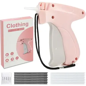 Handheld stitchgun quick clothing fixer, Mini Stitch Gun for Clothes, Quick Stitch Sewing Gun for Quilting Hemming, Tagging Gun for Clothing with 5 Fine Needles,500 Black & 500 White Micro Fasteners