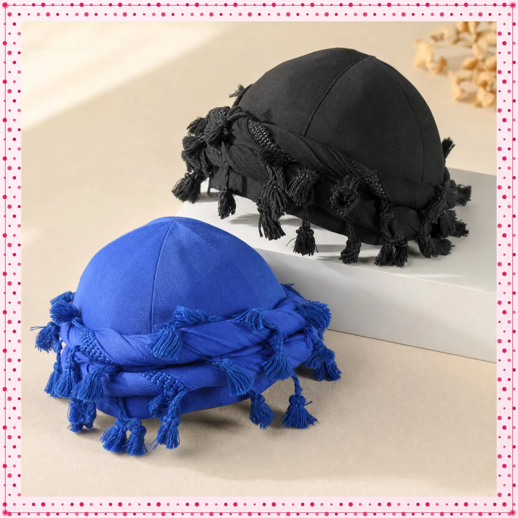2PCS Turban Head Wraps for Men Satin Lined Turban for Women Vintage Twist Velvet Durags Gifts